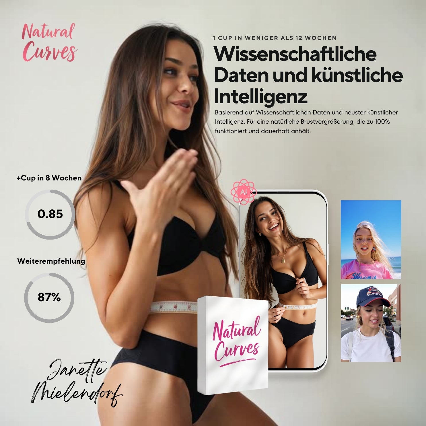 Natural Curves+ APP. +1 Cup in 60 Tagen. Natürliche Brustvergrößerung