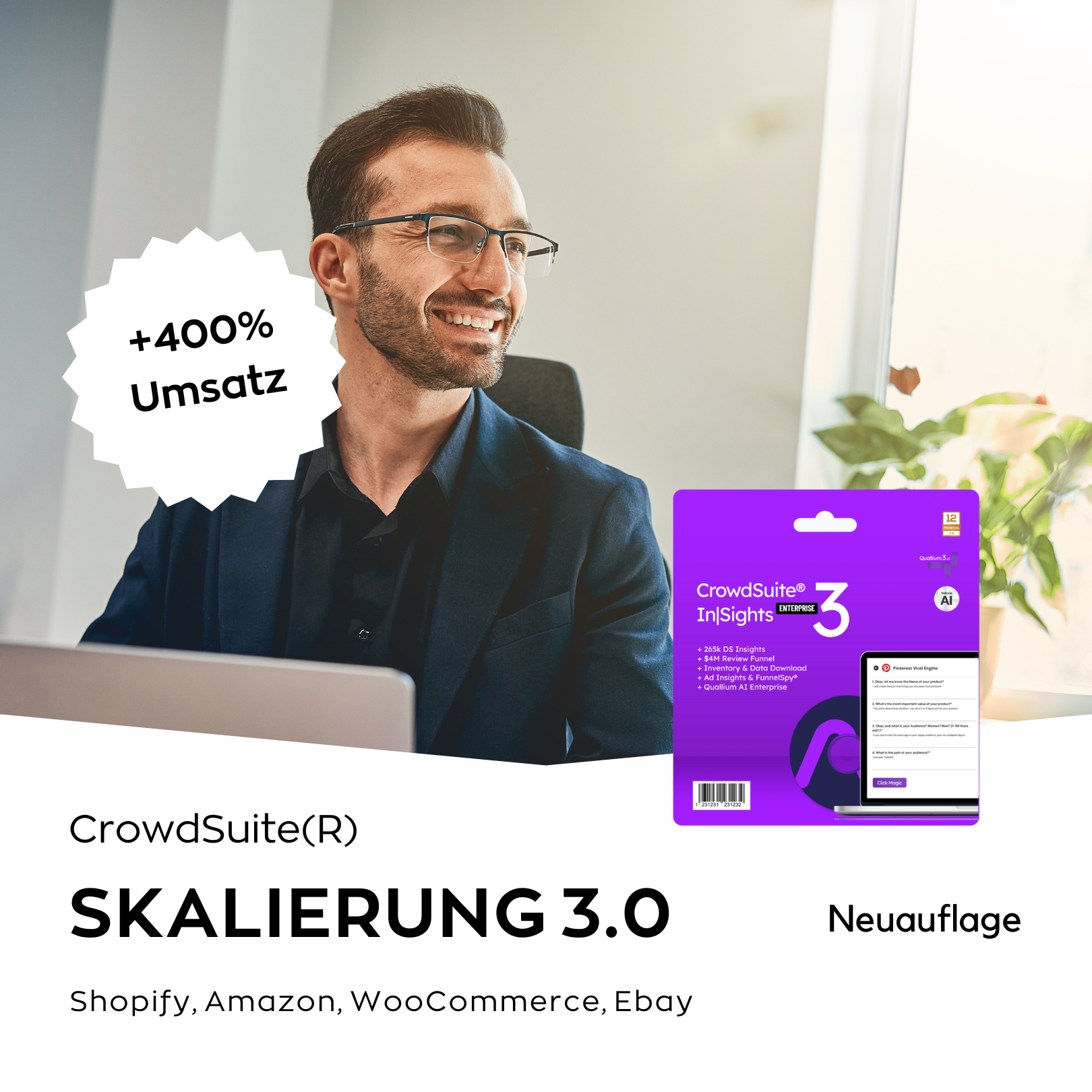 Aktions Bundle: CrowdSuite® CSX In|Sights 4 Millionen Euro Review Funnel Coaching + Dropshipping Cloud und alle Insights