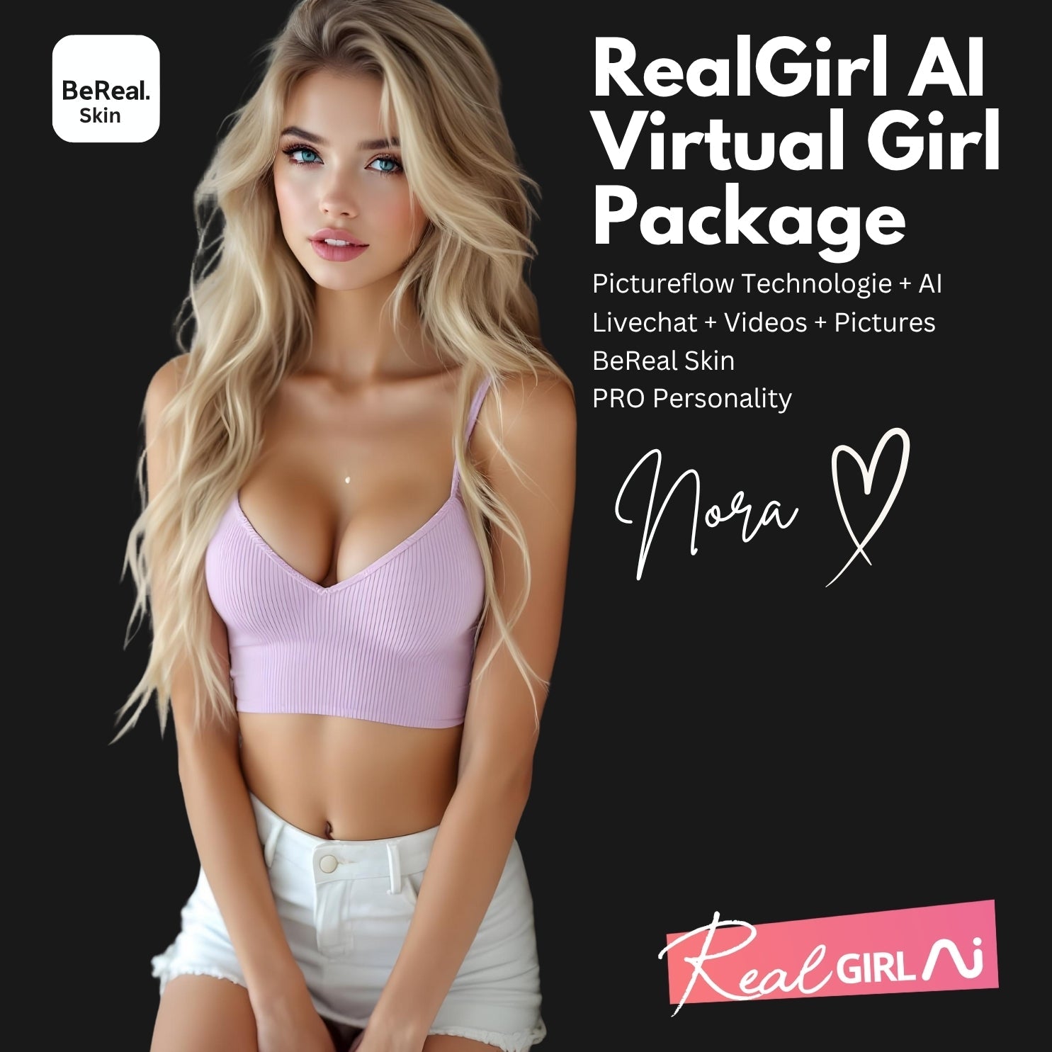 Realgirl AI Nora, AI Girl, Chat Date, KI Freundin