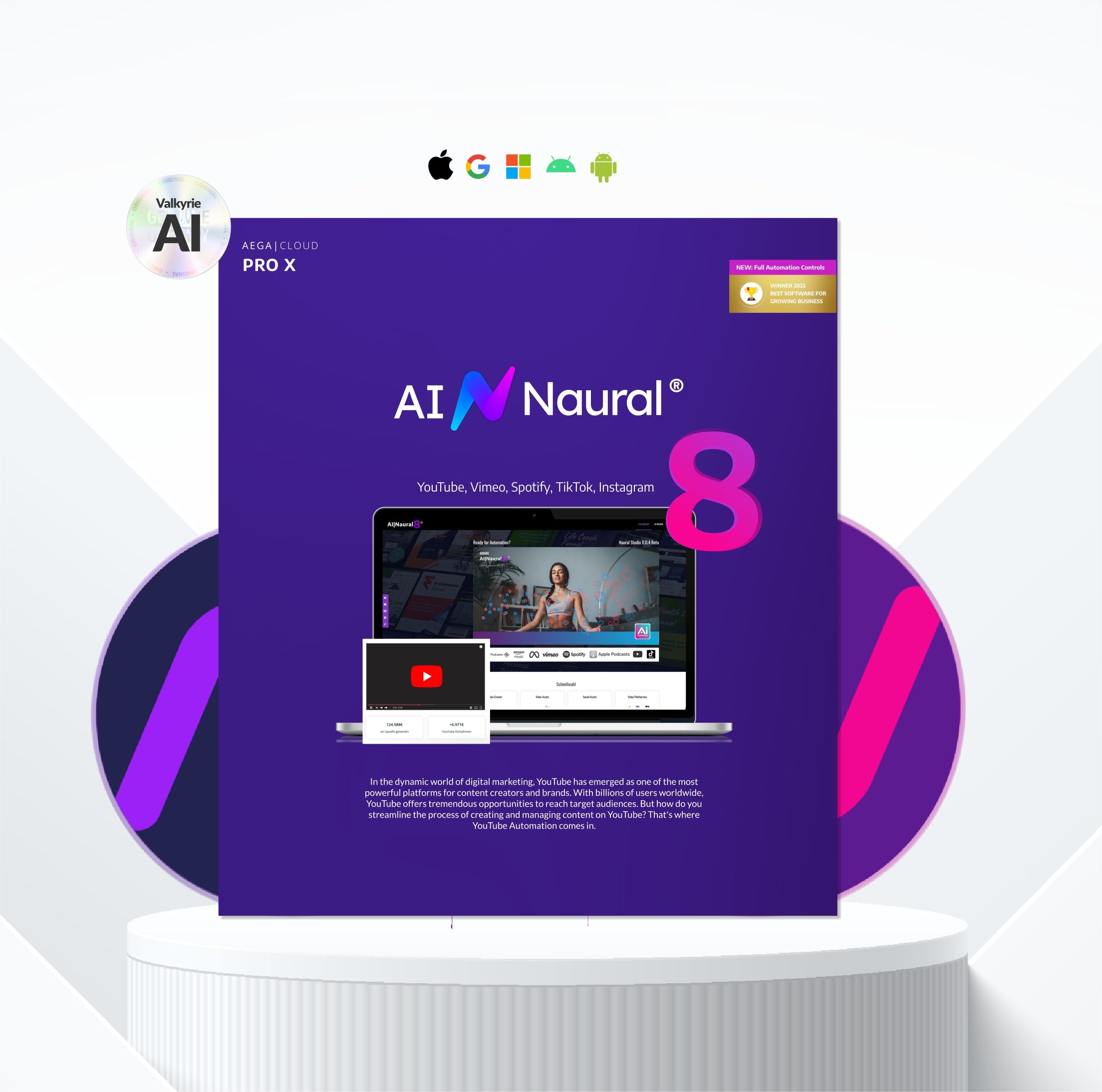 AI|Naural®8 - Social Automation Professional Edition mit KI - 3M Abo