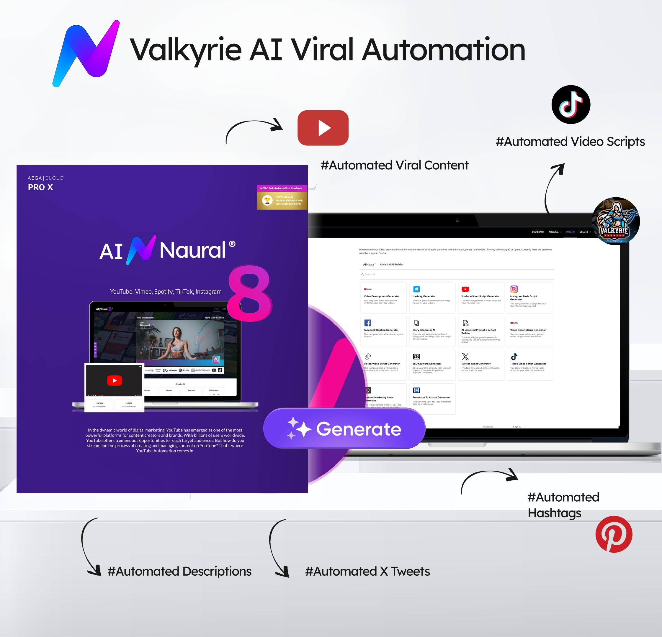 AI|Naural®8 - Social Automation Professional Edition mit KI - 3M Abo