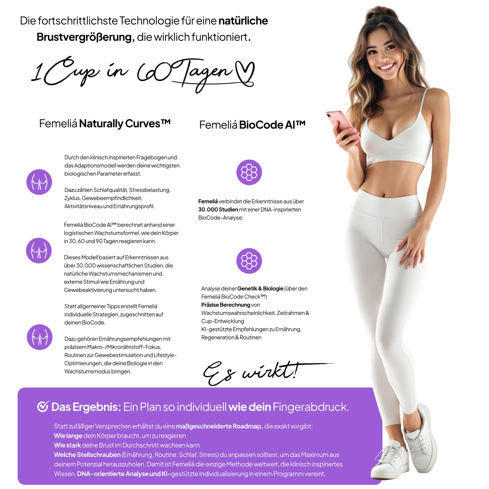Natürliche Brustvergrößerung mit femeliá one. Die klinische Technologie, die die Brust wieder wachsen lässt