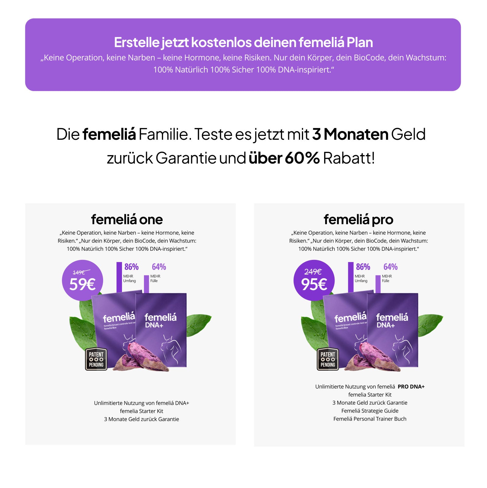 Natürliche Brustvergrößerung mit femeliá one. Die klinische Technologie, die die Brust wieder wachsen lässt